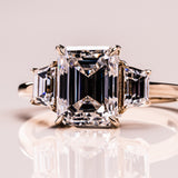 Lab Diamond Three Stone Ring, 14kt White Gold Anniversary Jewelry