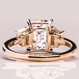 Lab Diamond Three Stone Ring, 14kt White Gold Anniversary Jewelry