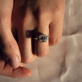 Lab Diamond Three Stone Ring, 14kt White Gold Anniversary Jewelry