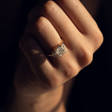 Lab Diamond Three Stone Ring, 14kt White Gold Anniversary Jewelry