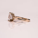 Lab Diamond Three Stone Ring, 14kt White Gold Anniversary Jewelry