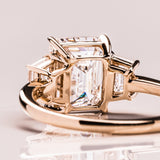 Lab Diamond Three Stone Ring, 14kt White Gold Anniversary Jewelry