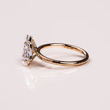 Lab Diamond Two Stone Ring, 14kt White Gold Bridal Jewelry