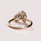 Lab Diamond Two Stone Ring, 14kt White Gold Bridal Jewelry
