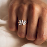 14kt White Gold Lab Diamond Two Stone Ring Engagement Jewelry