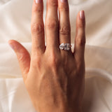 14kt White Gold Lab Diamond Two Stone Ring Engagement Jewelry