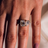 14kt Yellow Gold Lab Diamond Two Stone Ring Wedding Jewelry