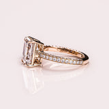 14kt Yellow Gold Lab Diamond Two Stone Ring Wedding Jewelry