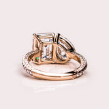 14kt Yellow Gold Lab Diamond Two Stone Ring Wedding Jewelry