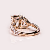 14kt Yellow Gold Lab Diamond Two Stone Ring Wedding Jewelry