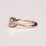 Lab Diamond Two Stone Ring 14kt Yellow Gold Bridal Jewelry