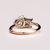 Lab Diamond Two Stone Ring 14kt Yellow Gold Bridal Jewelry