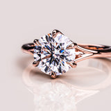 Lab Diamond Split Shank Ring, 14kt White Gold Engagement Jewelry