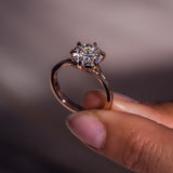 Lab Diamond Split Shank Ring, 14kt White Gold Engagement Jewelry