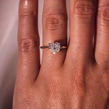 Lab Grown Diamond Solitaire Heart Ring, 14kt Solid Gold Bridal Rings