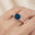 Trio Diamond Engagement Ring with Round Solitaire London Blue Topaz - GeumJewels