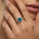 Classic Round Halo Diamonds with Solitaire London Blue Topaz Engagement Ring - GeumJewels