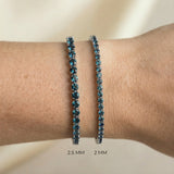 Natural London Blue Topaz Tennis Bracelet 14kt White Gold Dainty Jewelry