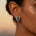 Double Halo Cluster Diamonds Teardrop London Blue Topaz Stud Earrings - GeumJewels