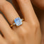 Emerald Cut Moonstone and Diamond Three Stone Ring - GeumJewels