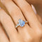 Pear Cut Moonstone with Graduated Diamonds Ring - GeumJewels