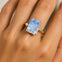 Emerald Shaped Moonstone with 3mm Accent Solitaire Engagement Ring - GeumJewels