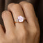 Trio Diamond Engagement Ring with Oval Cut Morganite - GeumJewels