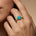 Criss Cross Diamond Ring with Oval Cut Paraiba Tourmaline - GeumJewels