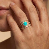 Solitaire Round Paraiba Tourmaline Cocktail Diamond Ring