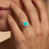 Solitaire Round Paraiba Tourmaline Cocktail Diamond Ring - GeumJewels