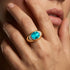 Classic Dome Shaped Diamond Oval Cut Paraiba Tourmaline Ring - GeumJewels