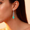Spiral Diamond Pear Cut Paraiba Tourmaline Dangle Earrings - GeumJewels