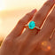 Oval Solitaire Paraiba Tourmaline with Accent Diamonds Engagement Ring - GeumJewels