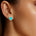 Heart Shaped Paraiba Tourmaline Halo Diamond Stud Earrings - GeumJewels