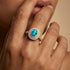 Triple Halo Diamond Oval Cut Paraiba Tourmaline Cocktail Ring - GeumJewels