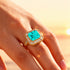 Vintage Style Square Cut Paraiba Tourmaline Diamond Ring - GeumJewels