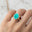Vintage Love Inspired Oval Paraiba Tourmaline Halo Diamond Engagement Ring - GeumJewels