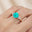 Trio Diamond Engagement Ring with Round Solitaire Paraiba Tourmaline - GeumJewels