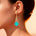 Inverted Princess Cut Paraiba Tourmaline Drop Earrings with Diamonds - GeumJewels