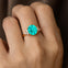 Trio Diamond Engagement Ring with Oval Cut Paraiba Tourmaline - GeumJewels
