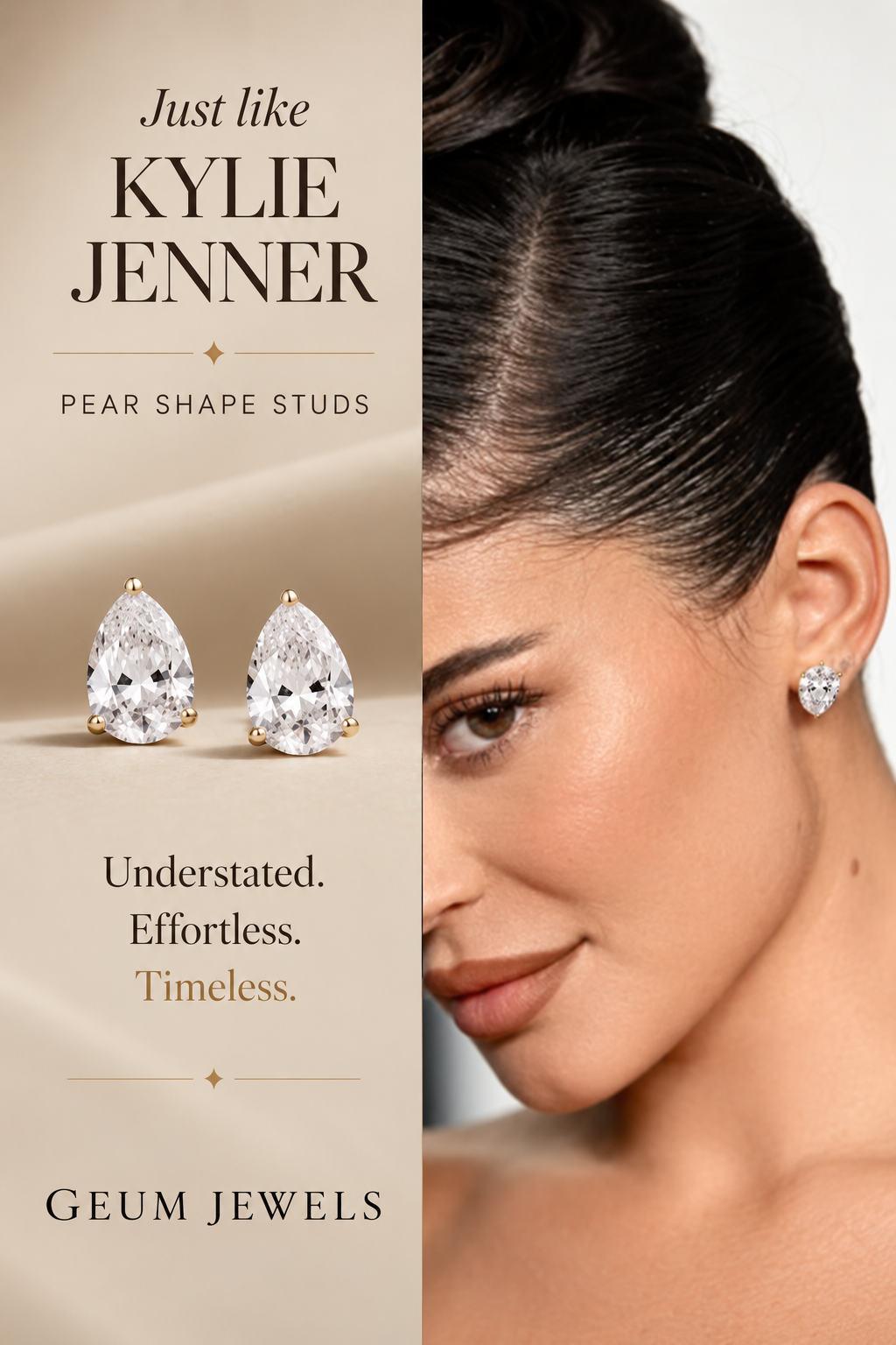 Pear Cut Lab Grown Diamond Stud Earrings – Celebrity-Inspired Elegance - GeumJewels