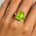 Emerald Shaped Peridot with 3mm Accent Solitaire Engagement Ring - GeumJewels
