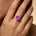 Oval Solitaire Pink Sapphire Halo Diamond Engagement Ring - GeumJewels