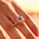 Flower Inspired Cluster Diamond Oval Pink Sapphire Engagement Ring - GeumJewels