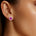 Heart Shaped Pink Sapphire Halo Diamond Stud Earrings - GeumJewels