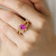 Flower Inspired Ring with Oval Shaped Pink Sapphire and Accent Diamonds - GeumJewels