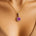 Dainty Round Solitaire Halo Diamond Pink Sapphire Pendant - GeumJewels