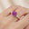 Trio Diamond Engagement Ring with Round Solitaire Pink Sapphire - GeumJewels