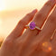 Oval Solitaire Pink Sapphire with Accent Diamonds Engagement Ring - GeumJewels