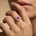 Double Halo Diamond Cushion Cut Pink Sapphire Ring - GeumJewels
